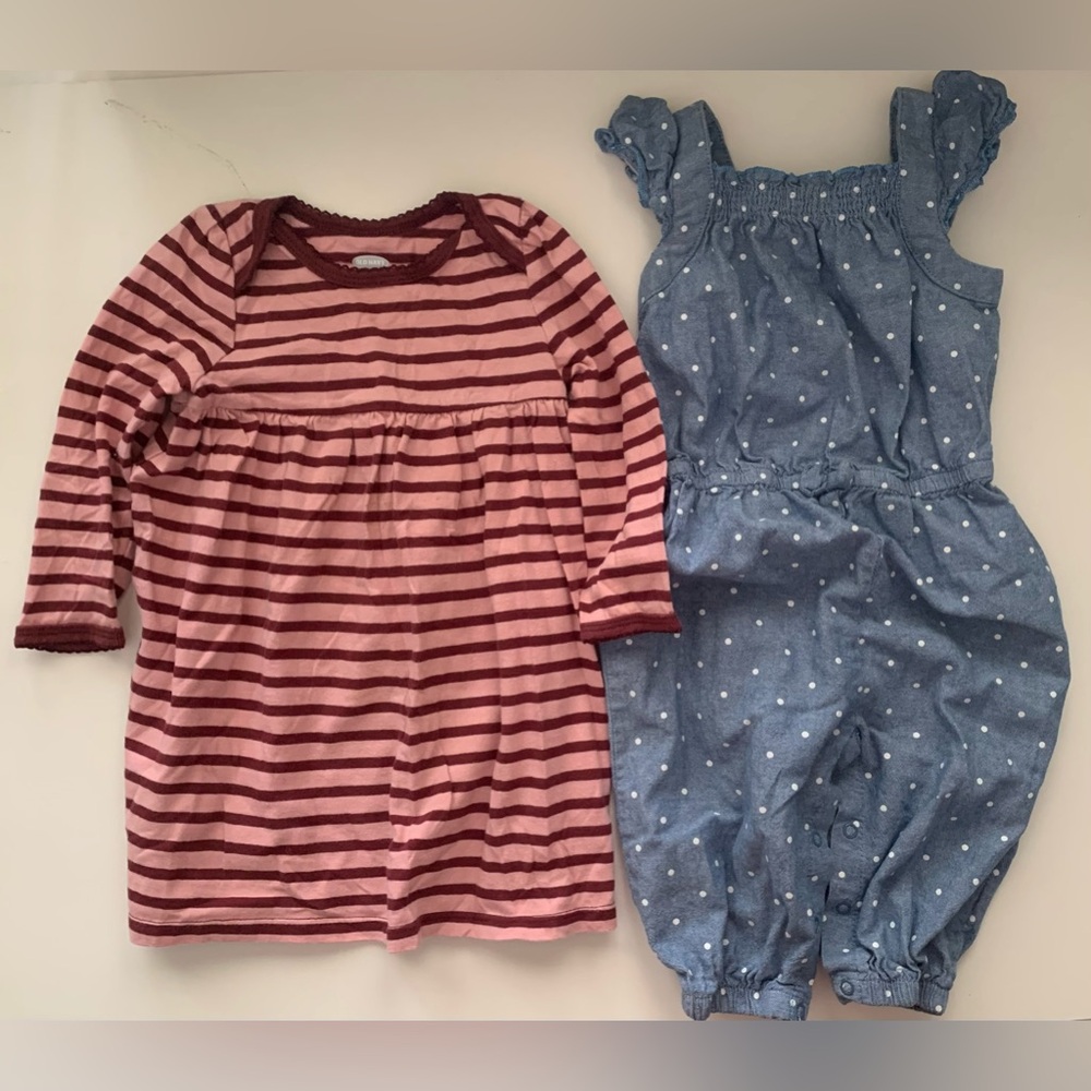 HealthTex Old Navy Baby Girl Romper And Dress 6-12   /   18 Months